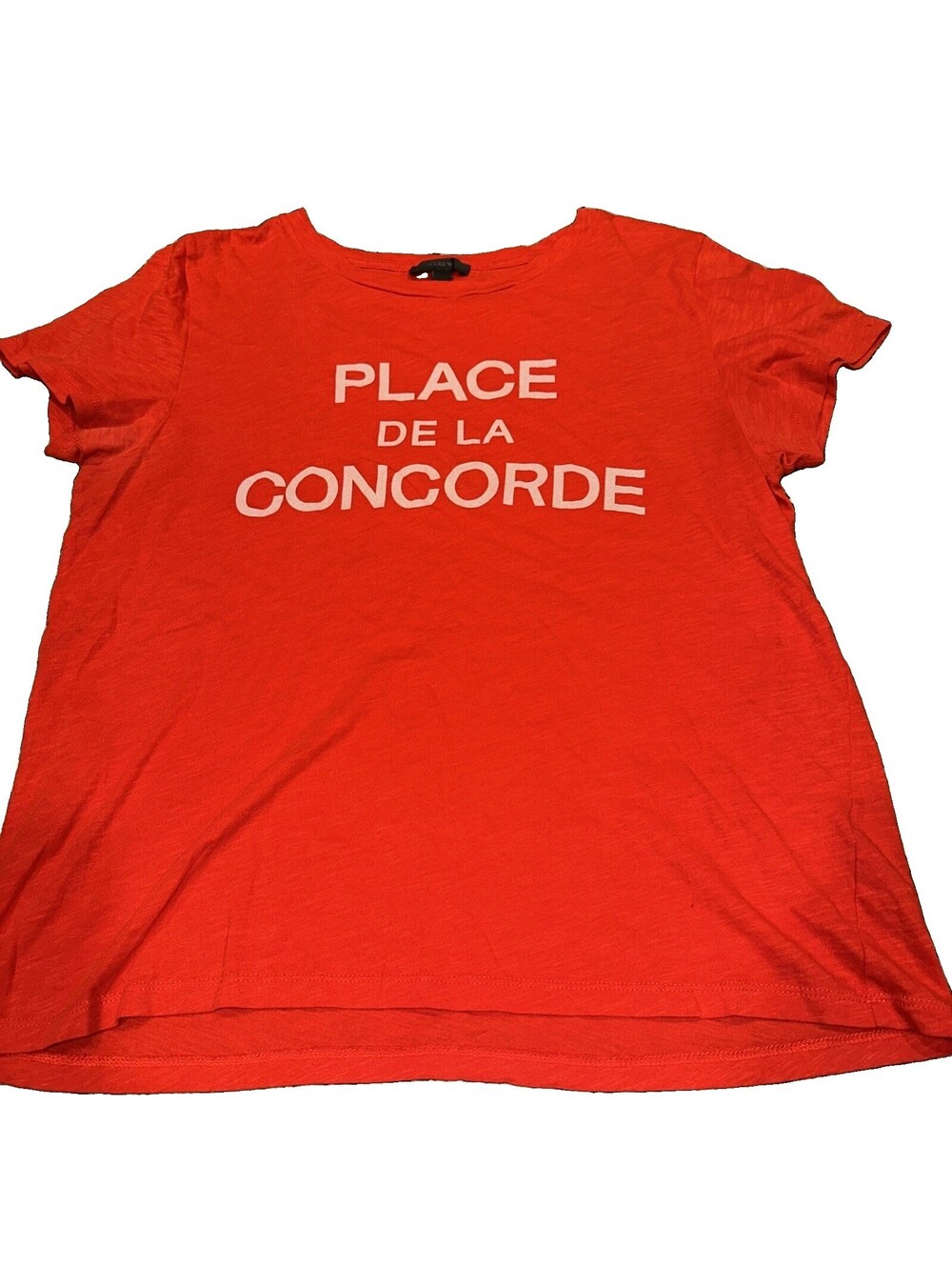 WOMENS  L J CREW PLACE DE LA CONCORDE PARIS FRANCE STREET T-SHIRT Top Shirt Red